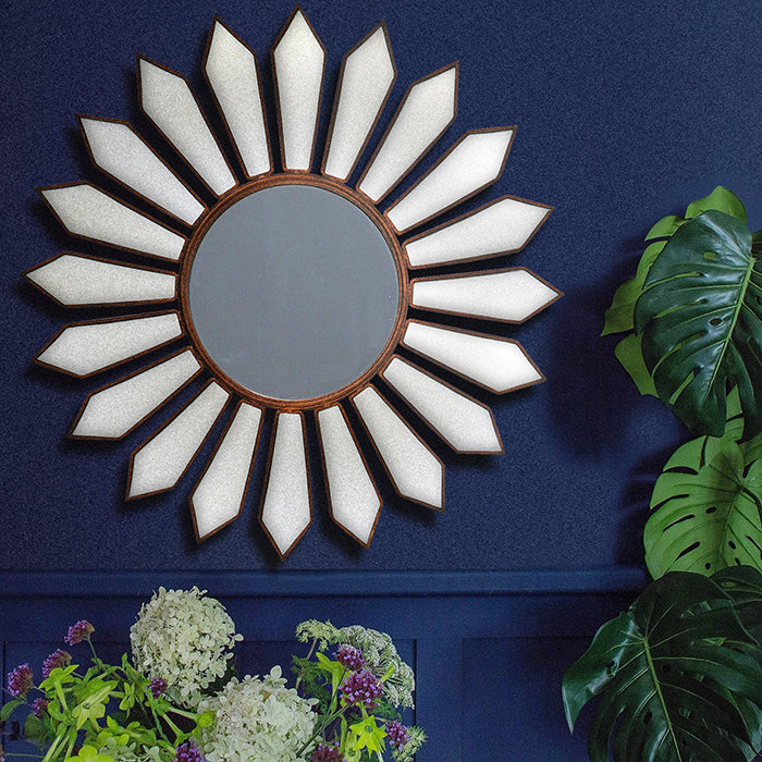 Antique Golden Petal Mirror