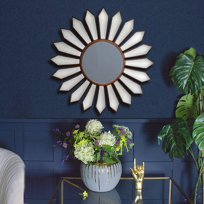 Antique Golden Petal Mirror
