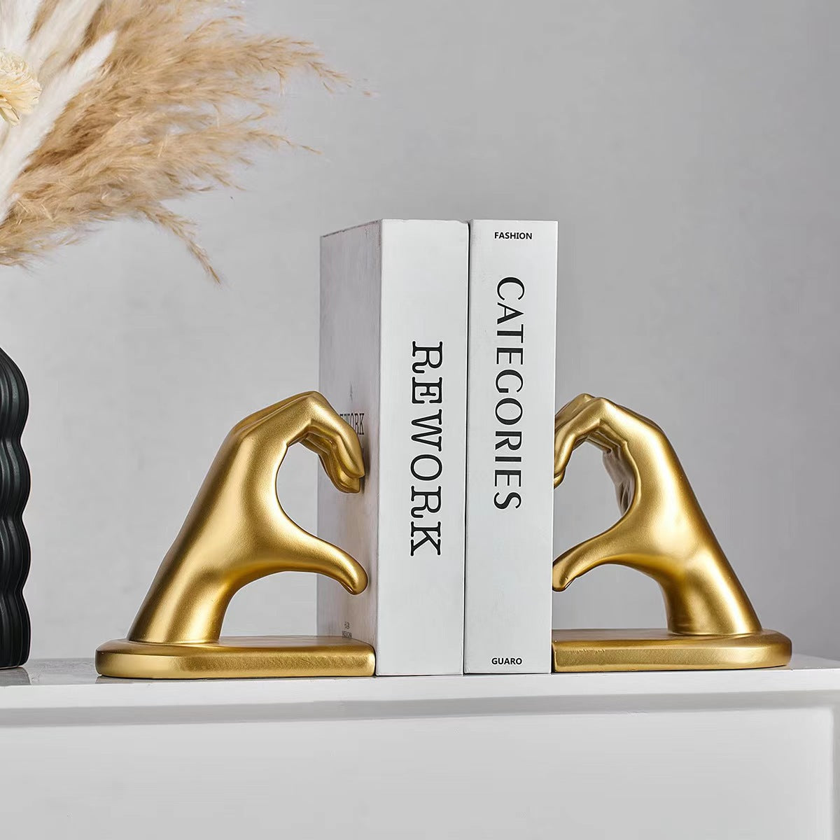 Golden Heart Hands Sculpture