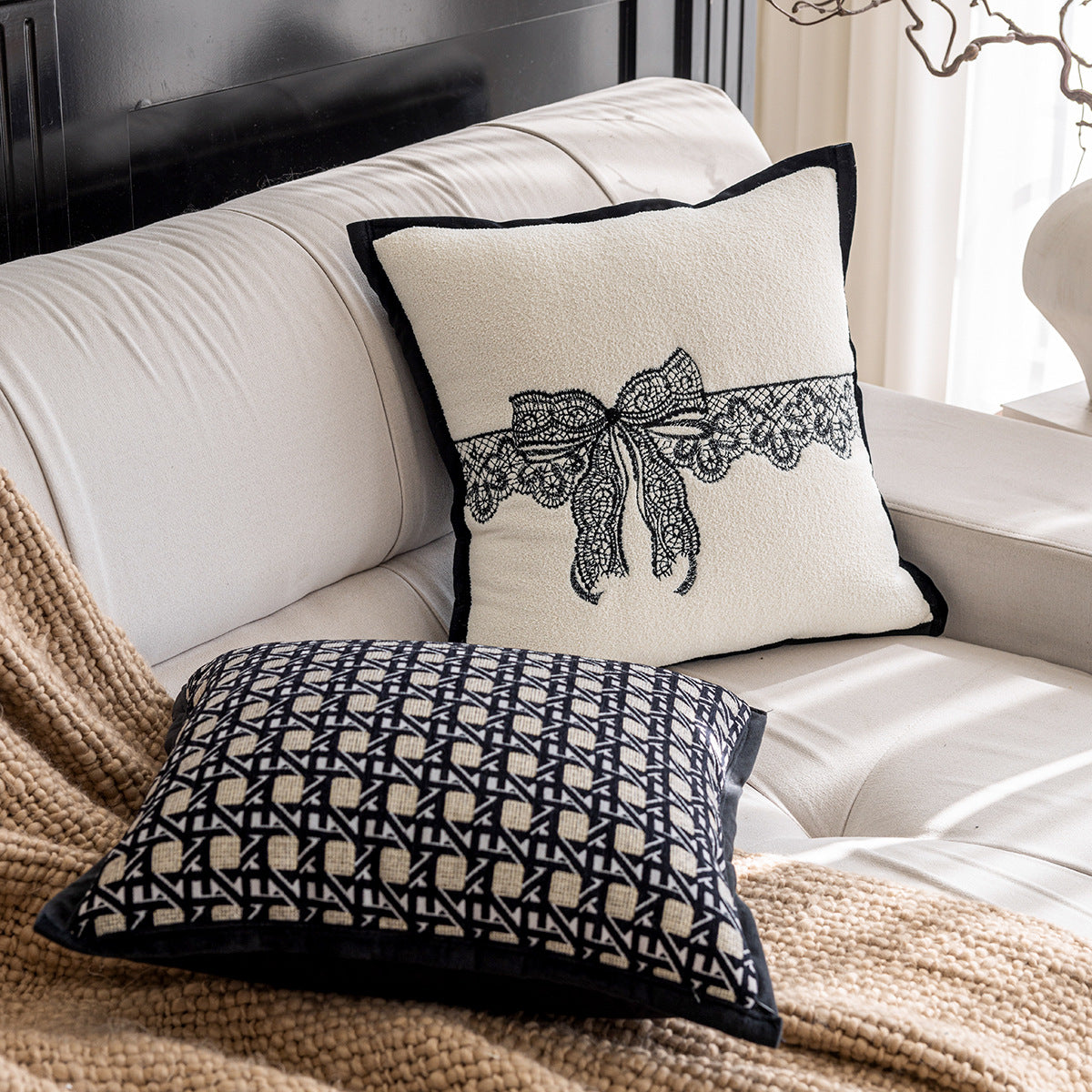 Lace Bow Cushion