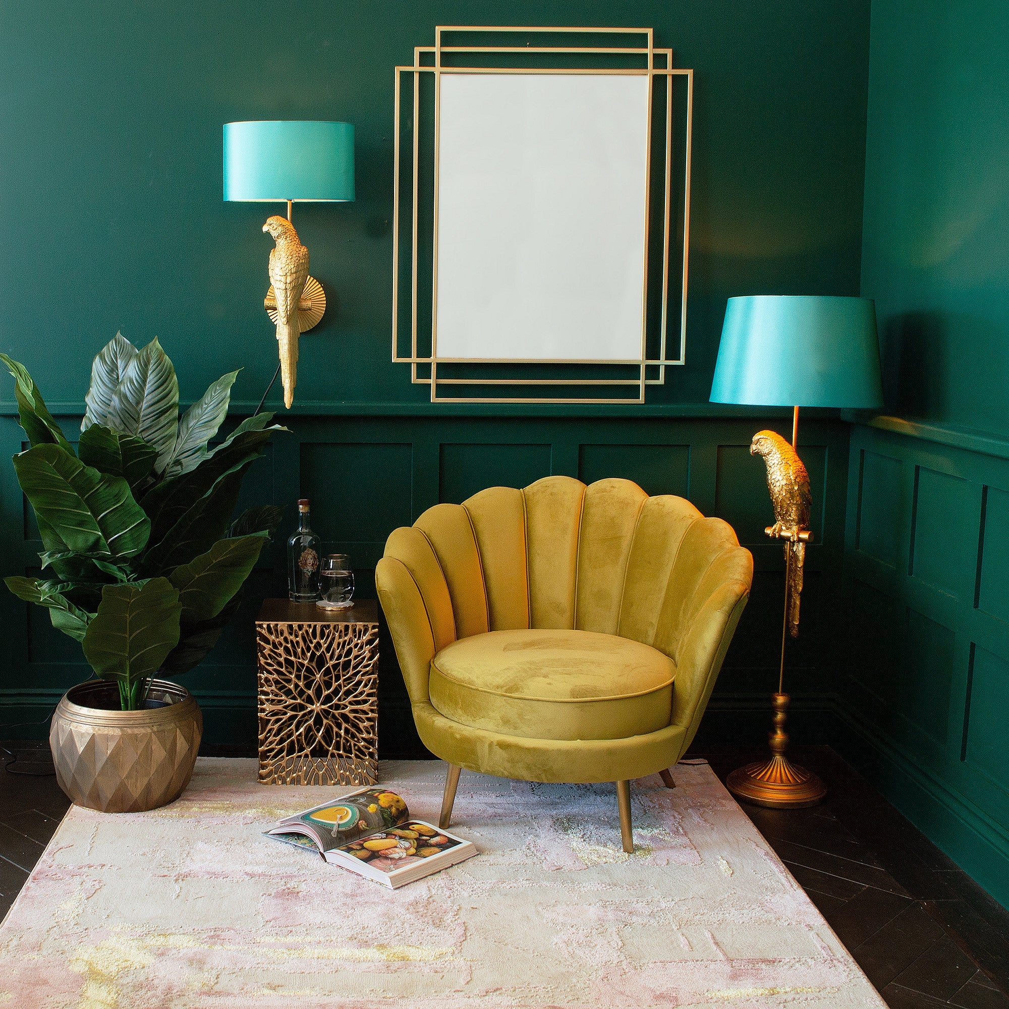 Large Art Deco Gold Mirror