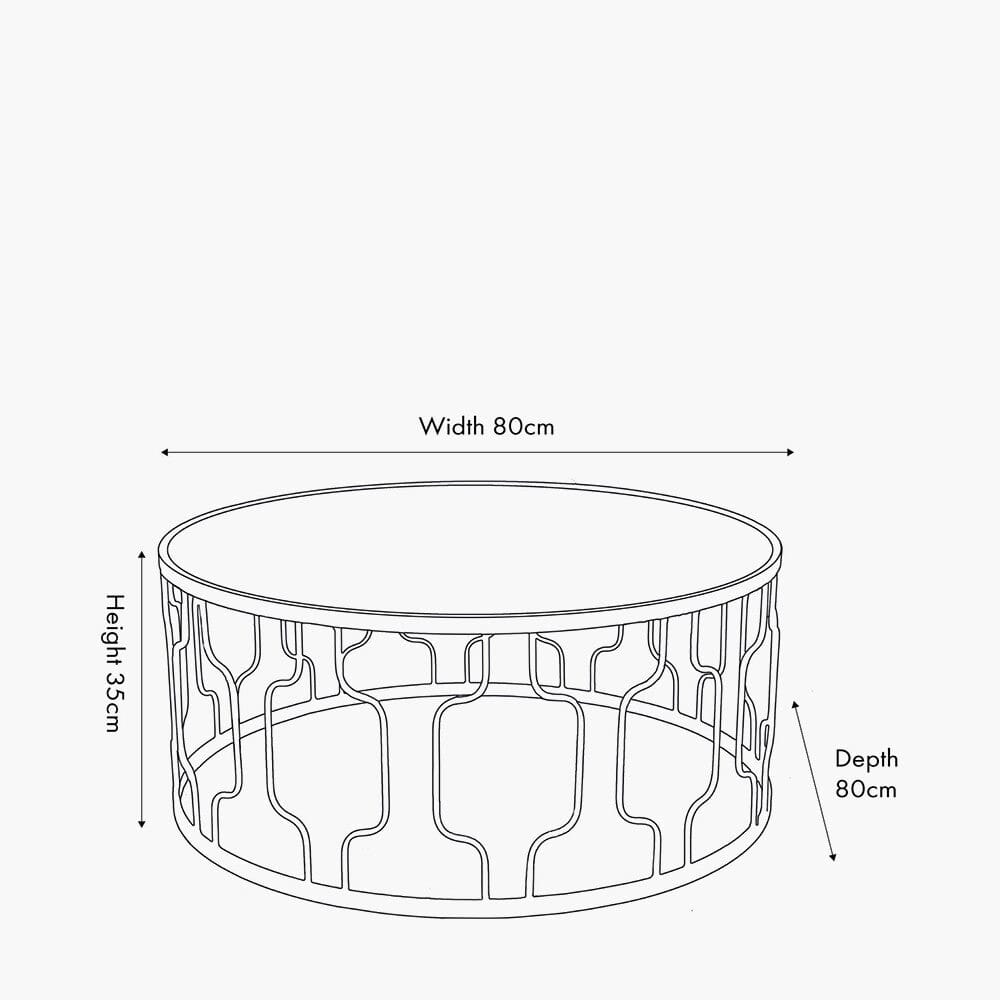 Lorenza Black Metal Coffee Table with Mirrored Top