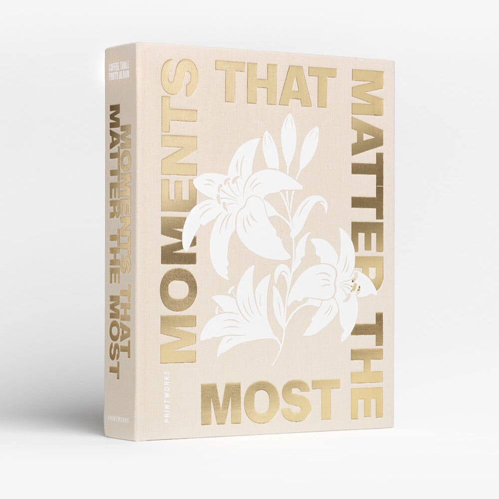 'Moments that Matter the Most' Beige & Gold Luxury Photo Album
