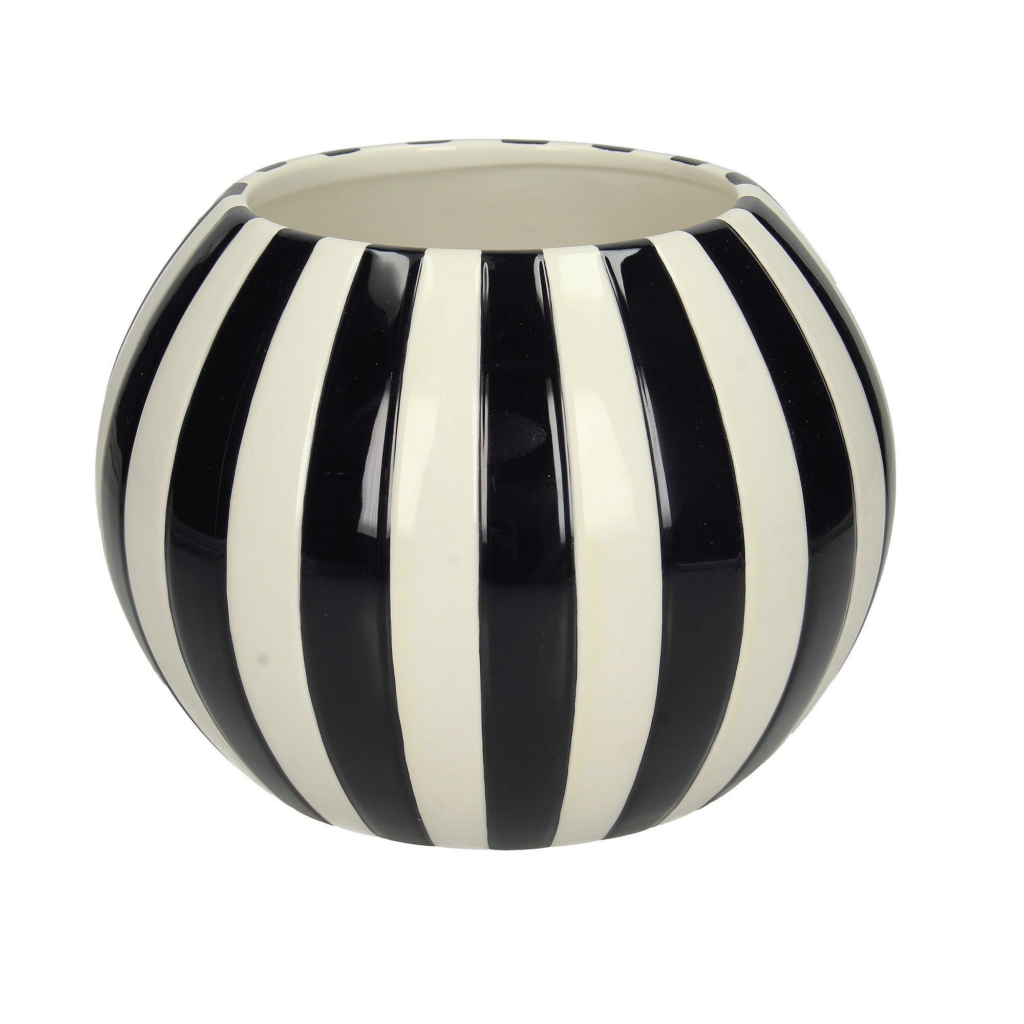 Monochrome Striped Lips Planter