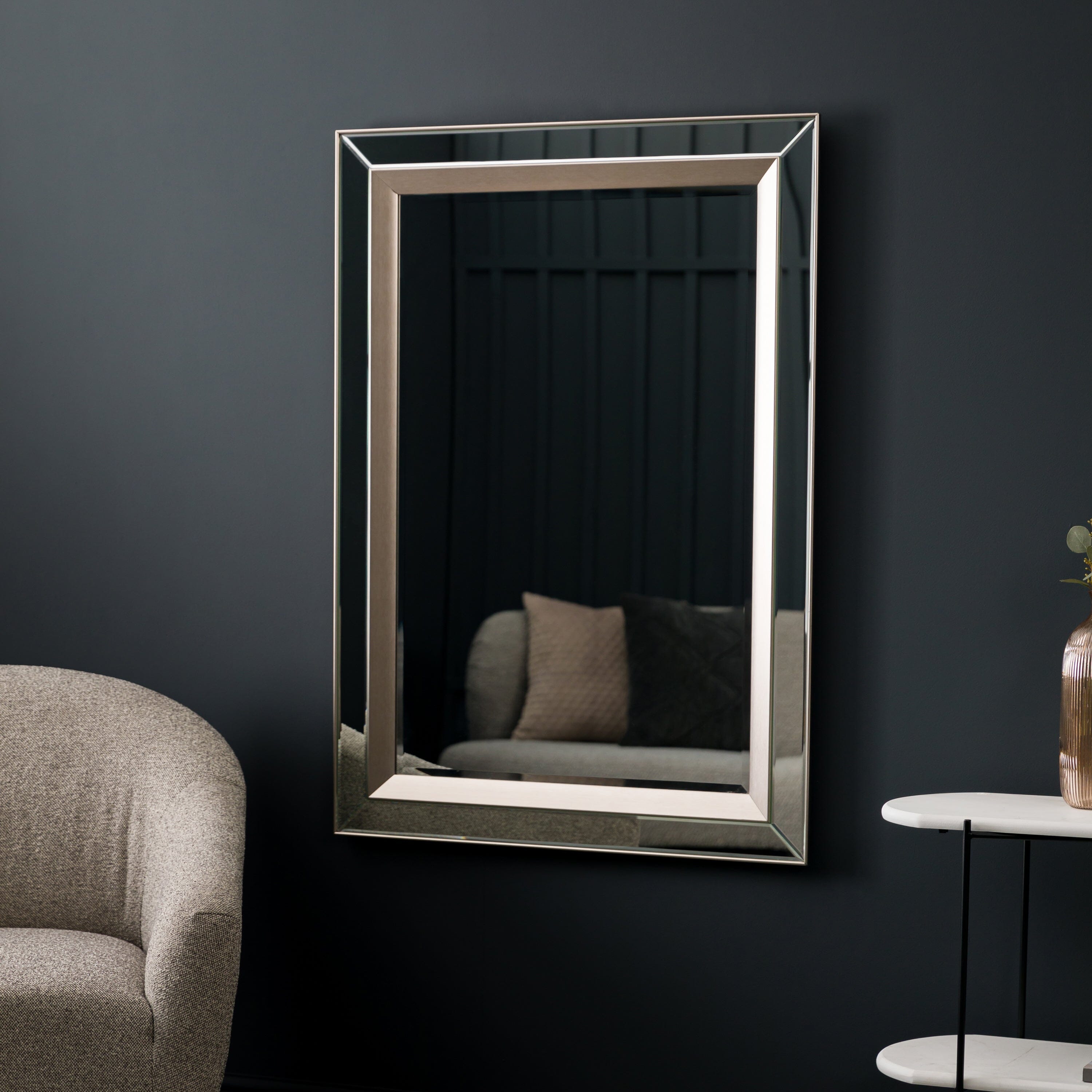 Eloise Silver Framed Rectangular Wall Mirror