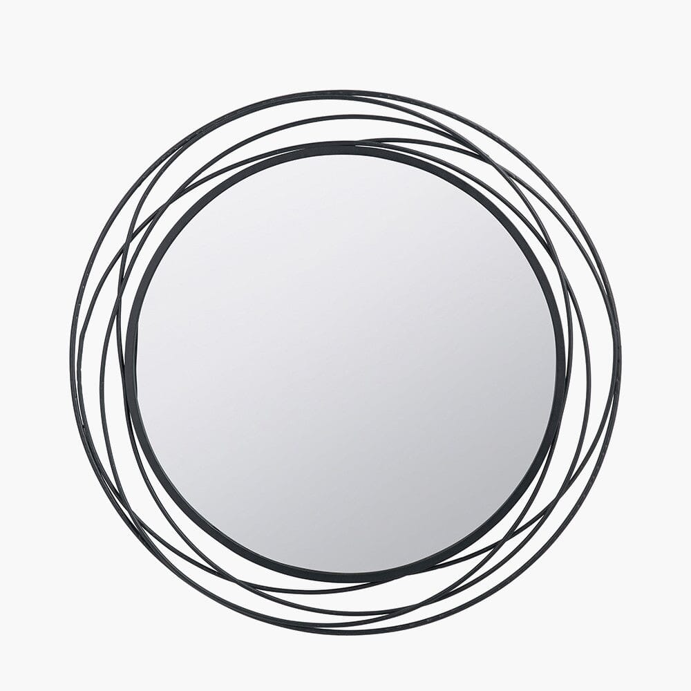 Nantes Black Round Wall Mirror