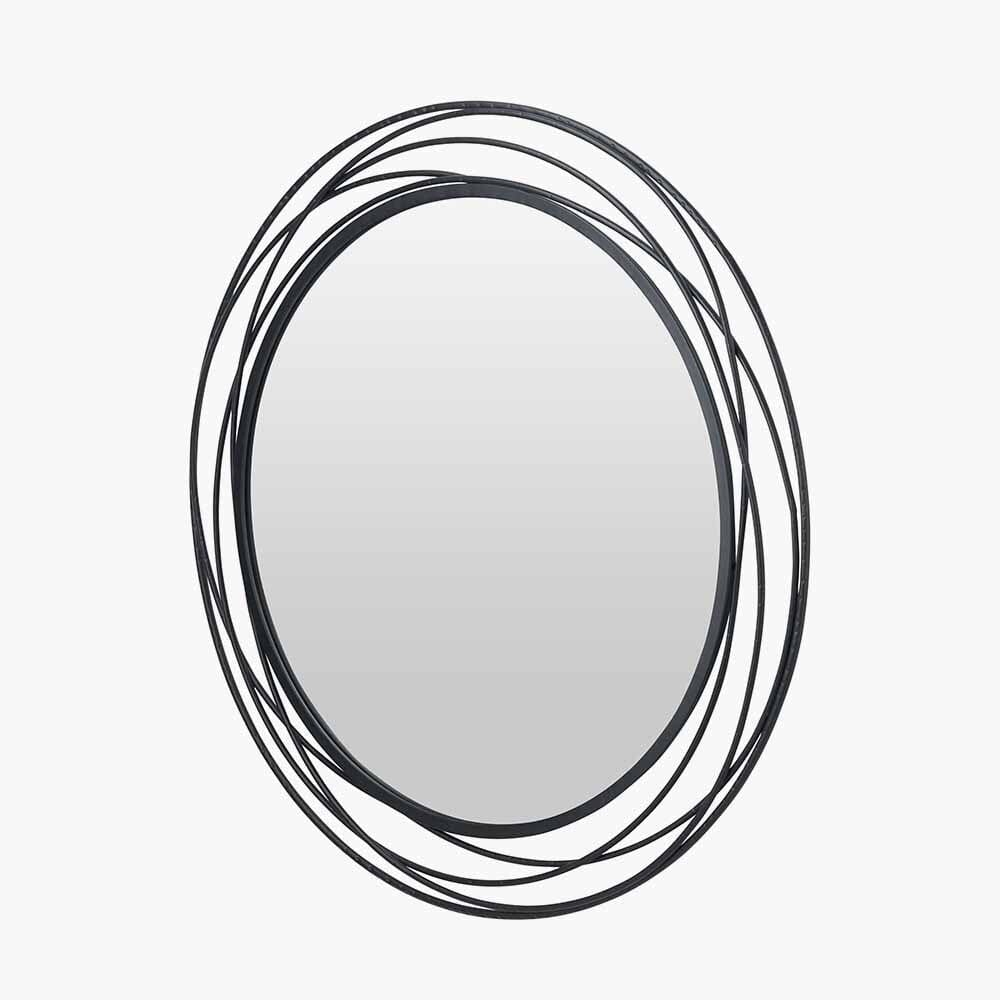 Nantes Black Round Wall Mirror