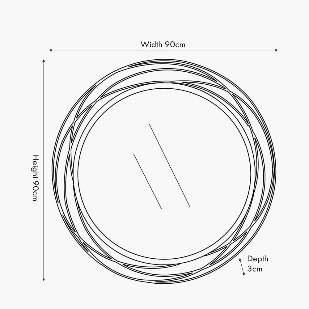 Nantes Black Round Wall Mirror