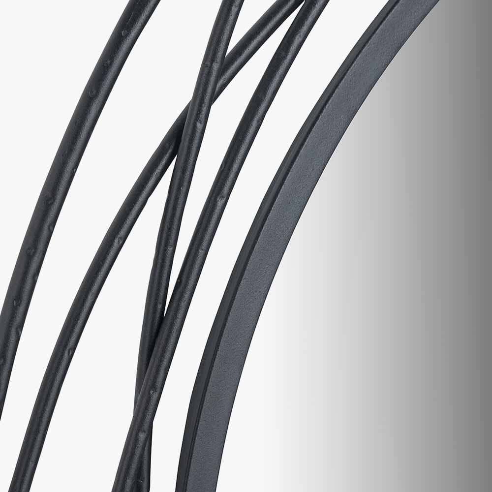 Nantes Black Round Wall Mirror