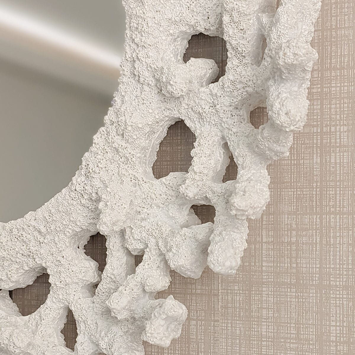 Nouveau White Faux Coral Decorative Wall Mirror