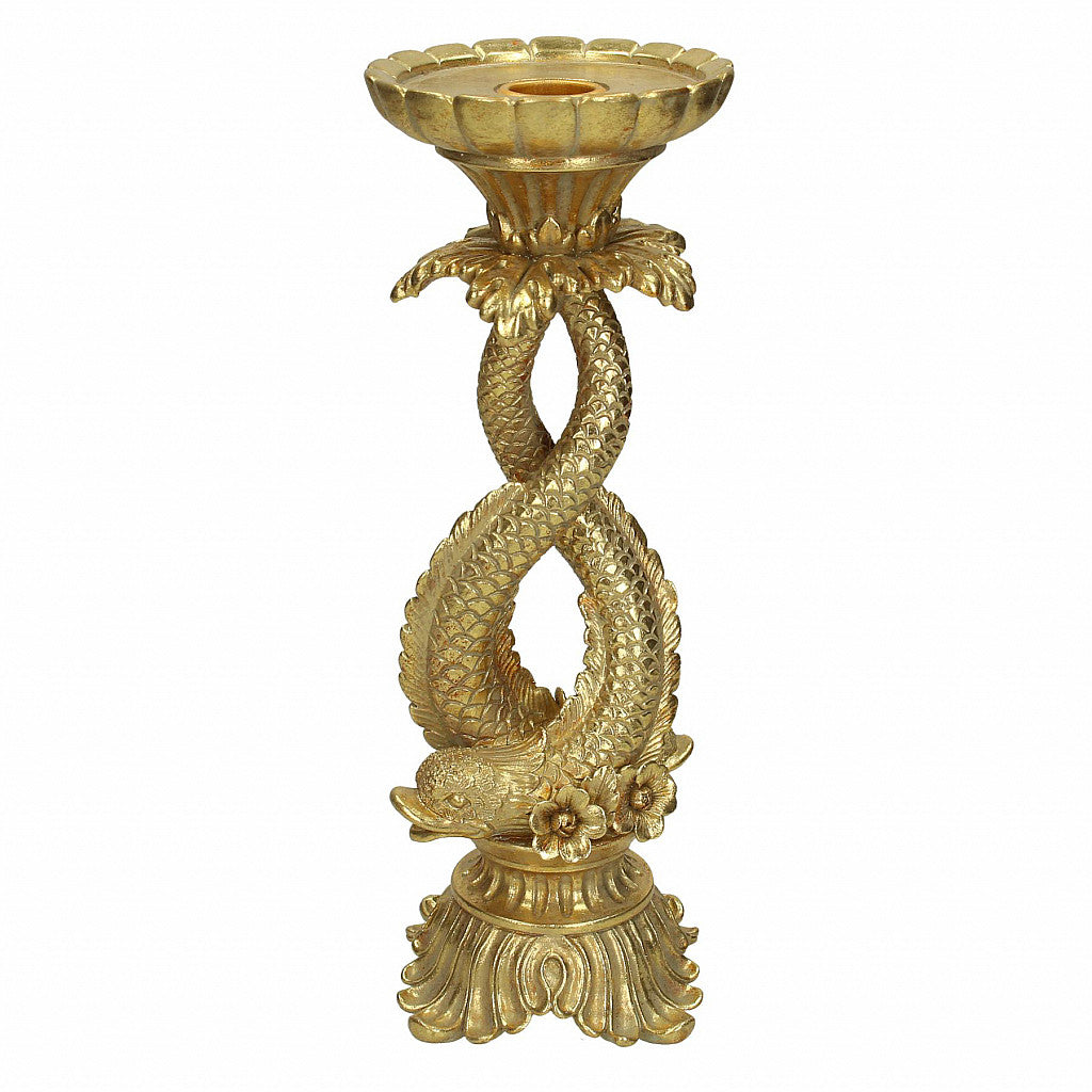 Ornate Leaping Fish Candle Holder