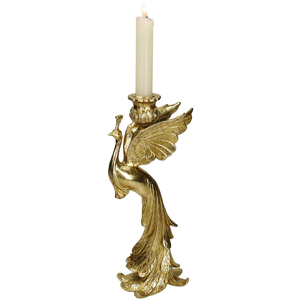 Paloma Peacock Gold Candle Holder