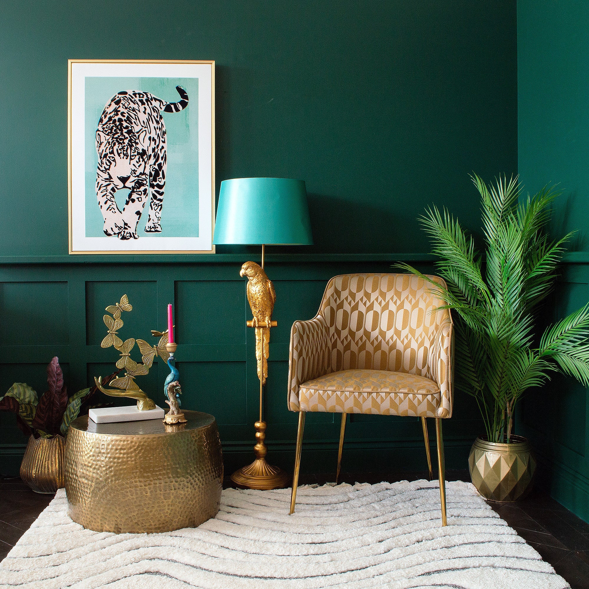 Regal Peacock Candle Holder