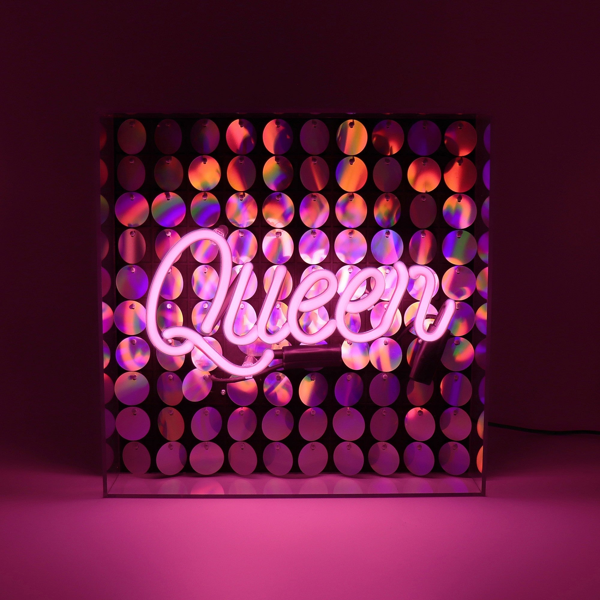 Sequin Queen Neon Acrylic Box Light