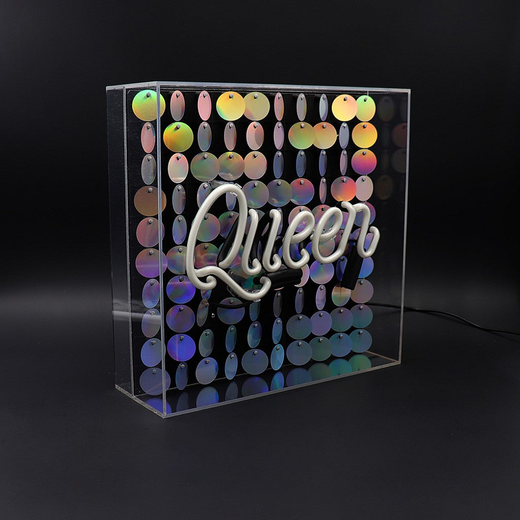 Sequin Queen Neon Acrylic Box Light