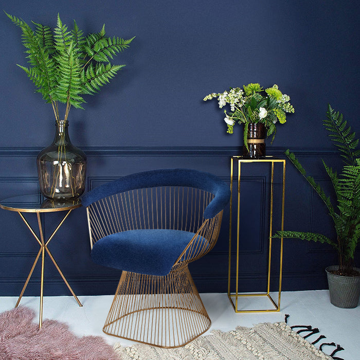 Hollywood Blue and Gold Occasional Chair