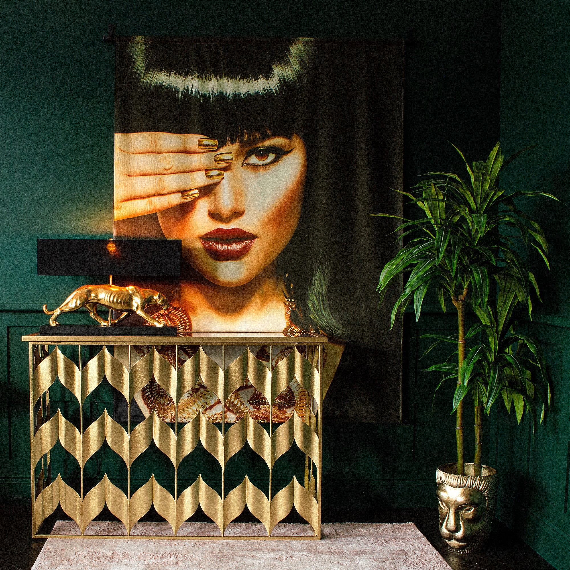Striking Cleopatra Inspired Velvet Wall Hanging