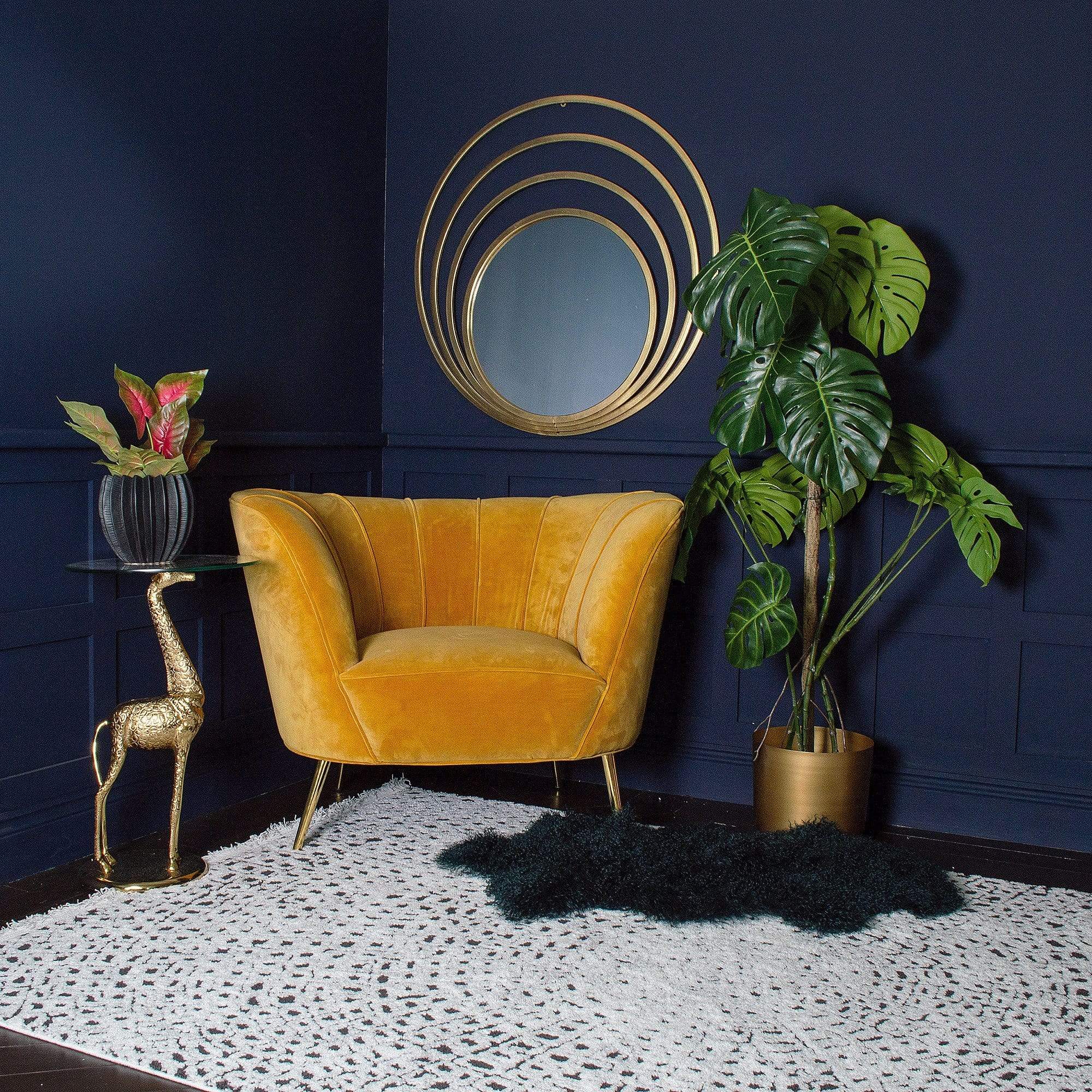 The Curvarella Turmeric Velvet Chair
