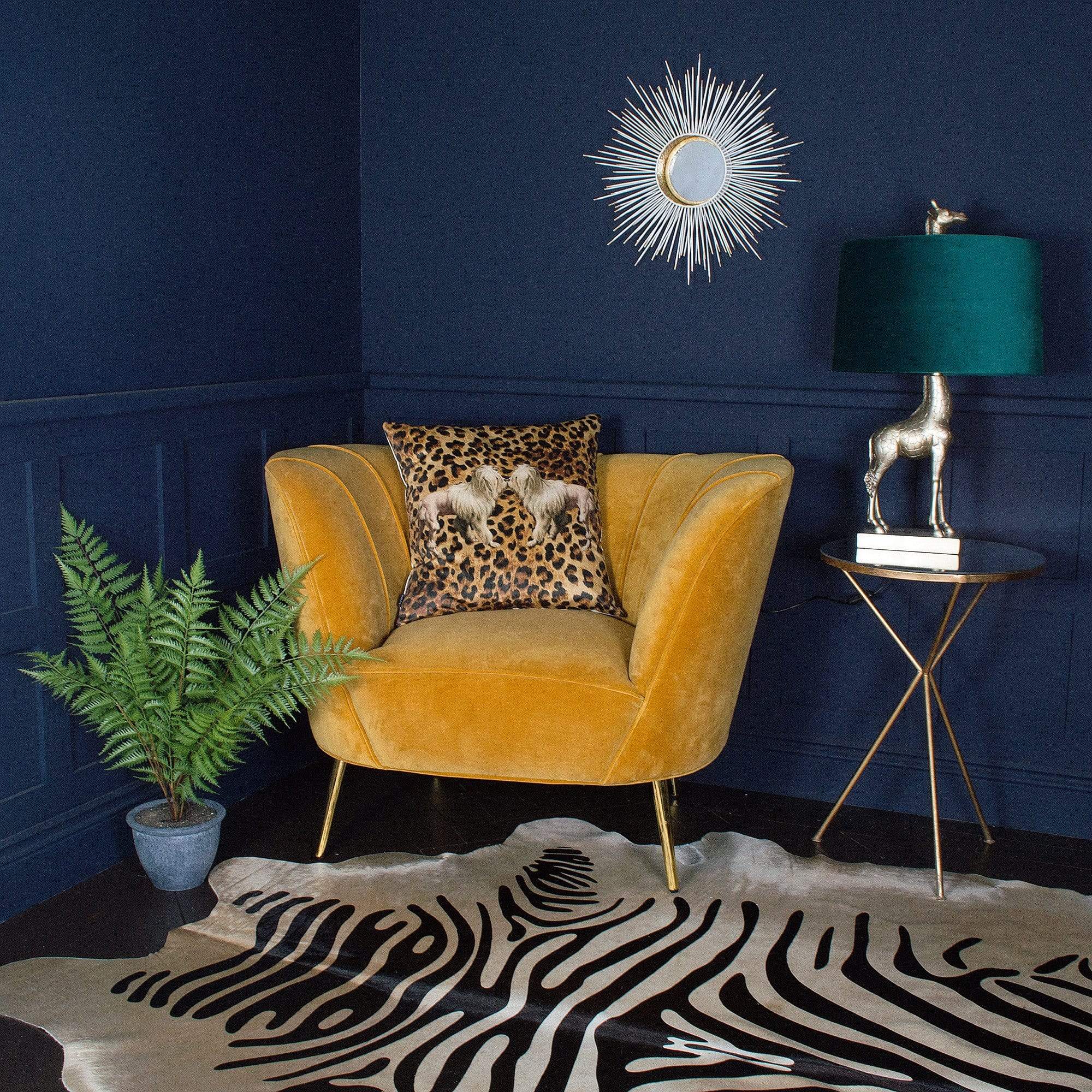 The Curvarella Turmeric Velvet Chair