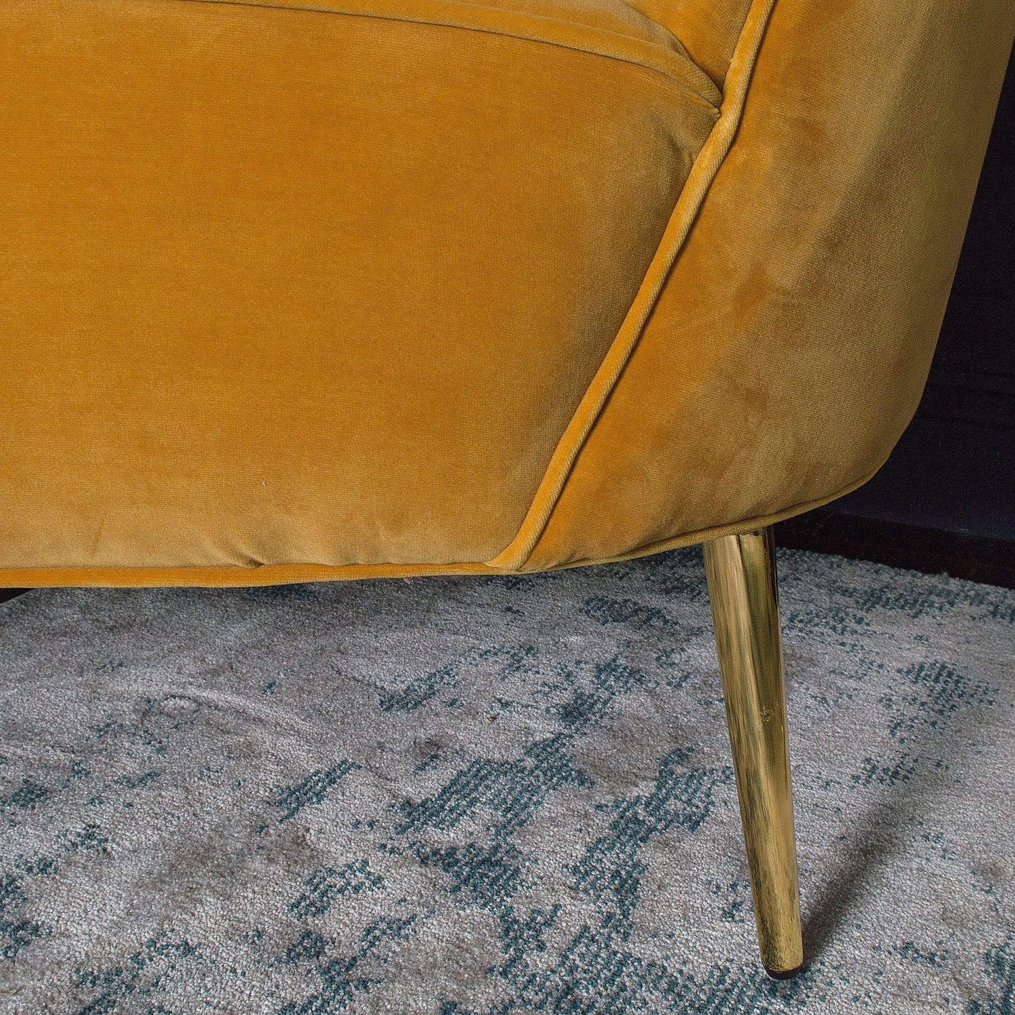 The Curvarella Turmeric Velvet Chair