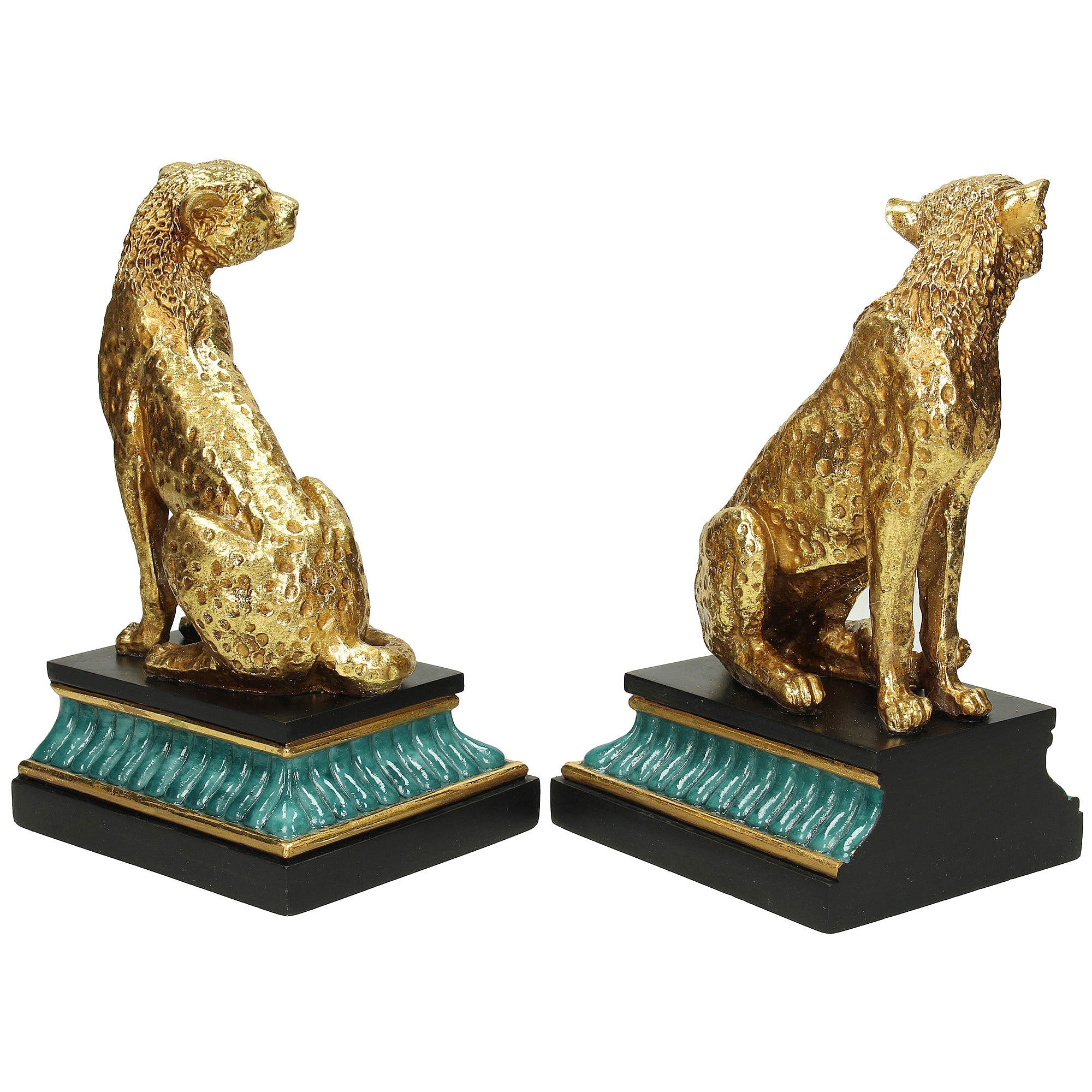 Turquoise Jewel Leopard Bookends