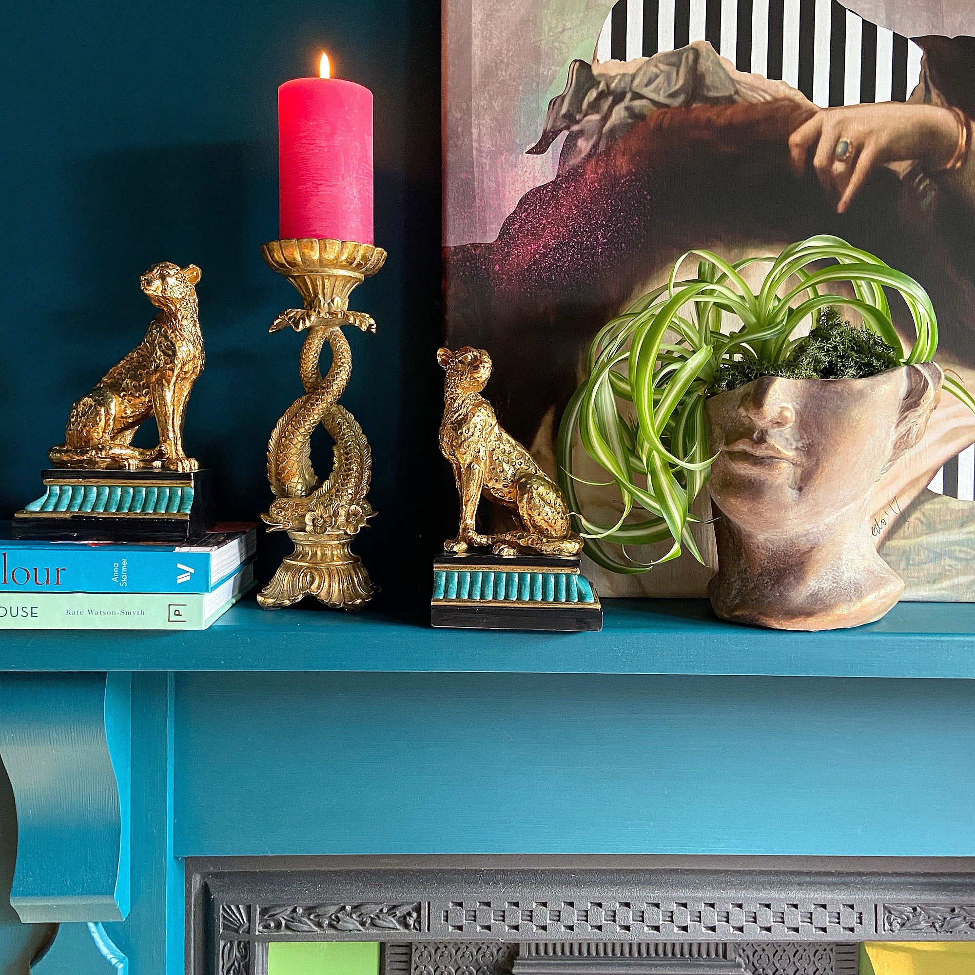 Turquoise Jewel Leopard Bookends
