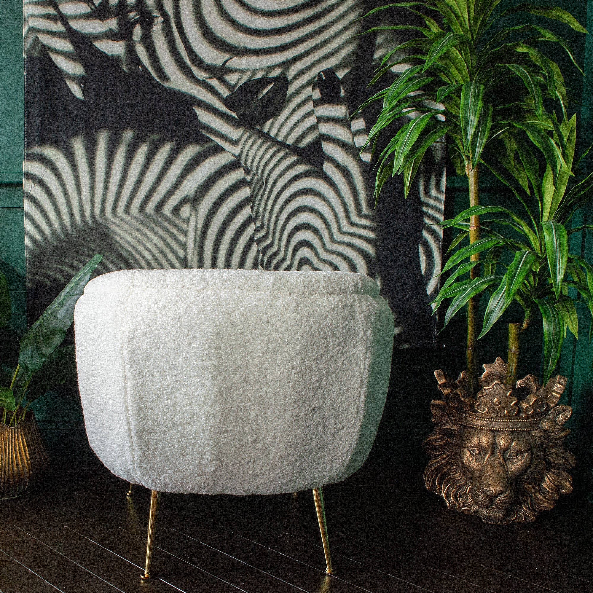 White Faux Sheepskin Cloud Chair