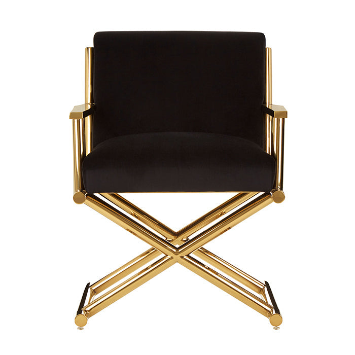 Directors Black Velvet Armchair