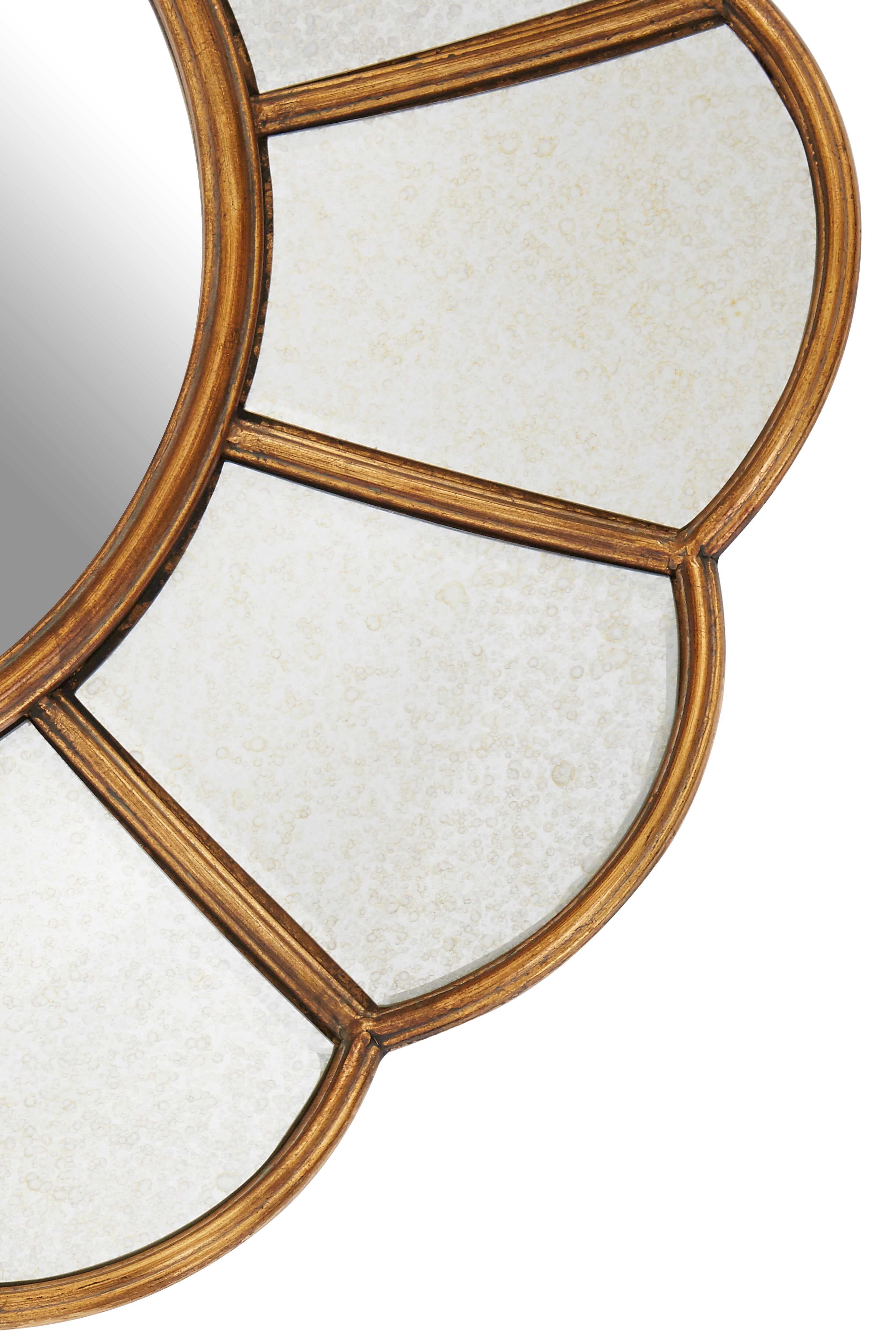 Gold Round Flower Mirror