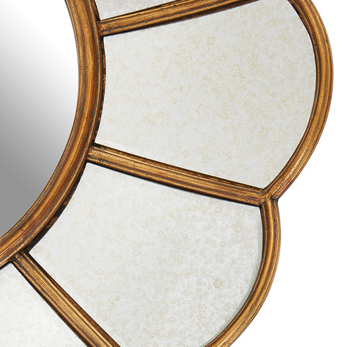 Gold Round Flower Mirror