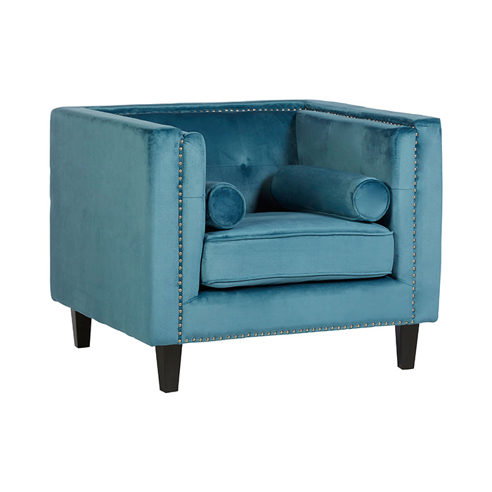 Blue Velvet Armchair