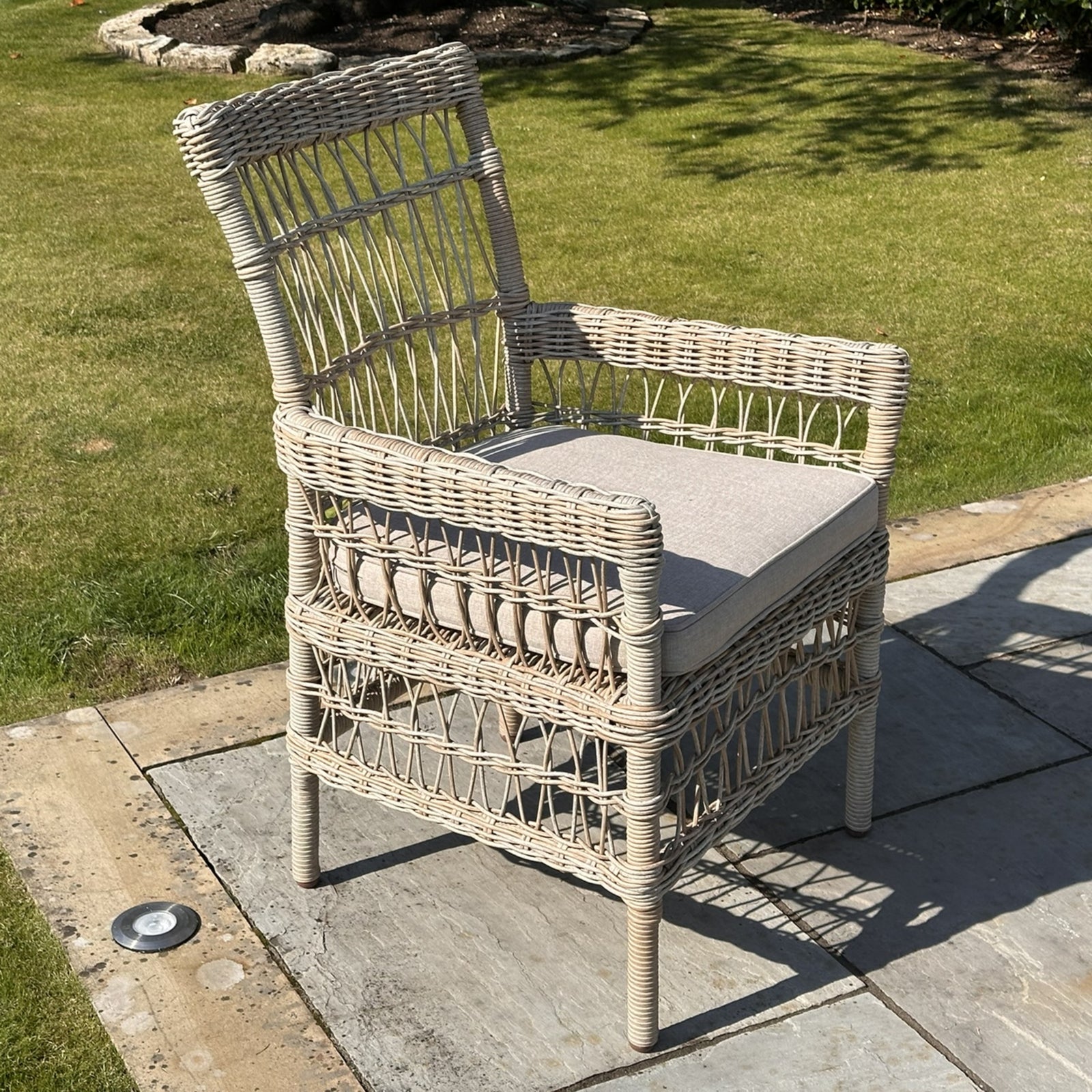 Vintage Metal-Wrapped Armchair with Woven Detailing