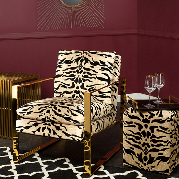 Fabulous Tiger Print Velvet Armchair