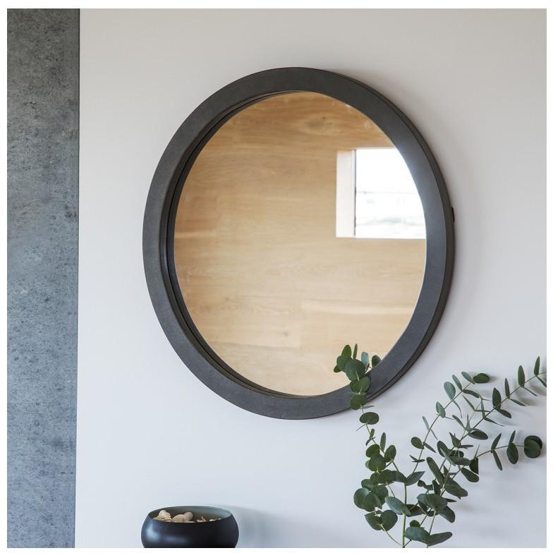 Garfield Black Round Wall Mirror