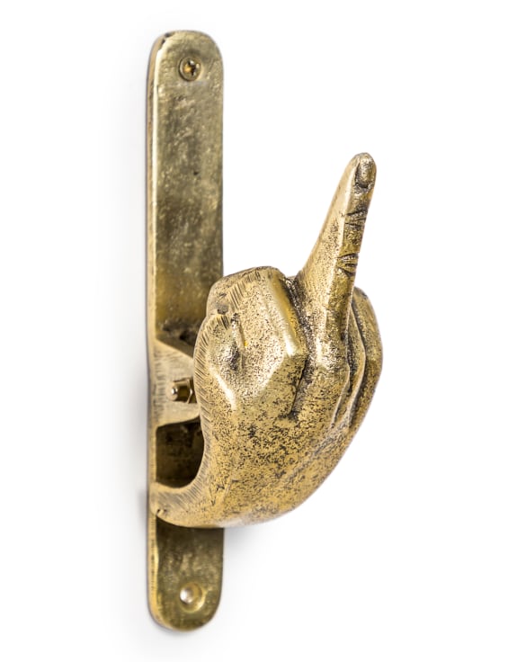 Up Yours Brass Door Knocker
