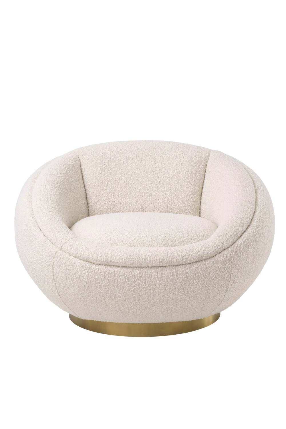 Round Bouclé Swivel Chair