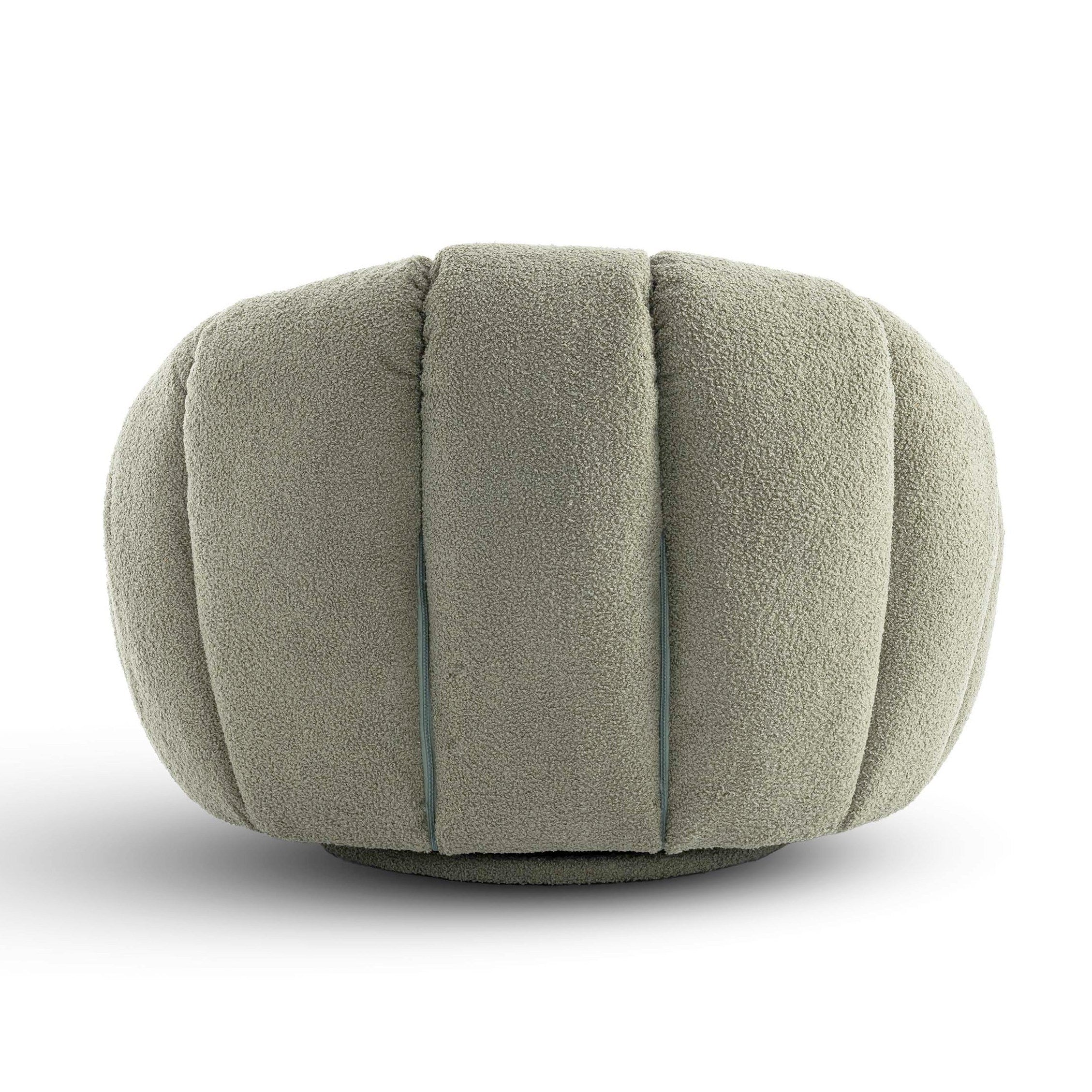 Teddy Boucle Fabric Sage Green Atrani Swivel Accent Chair