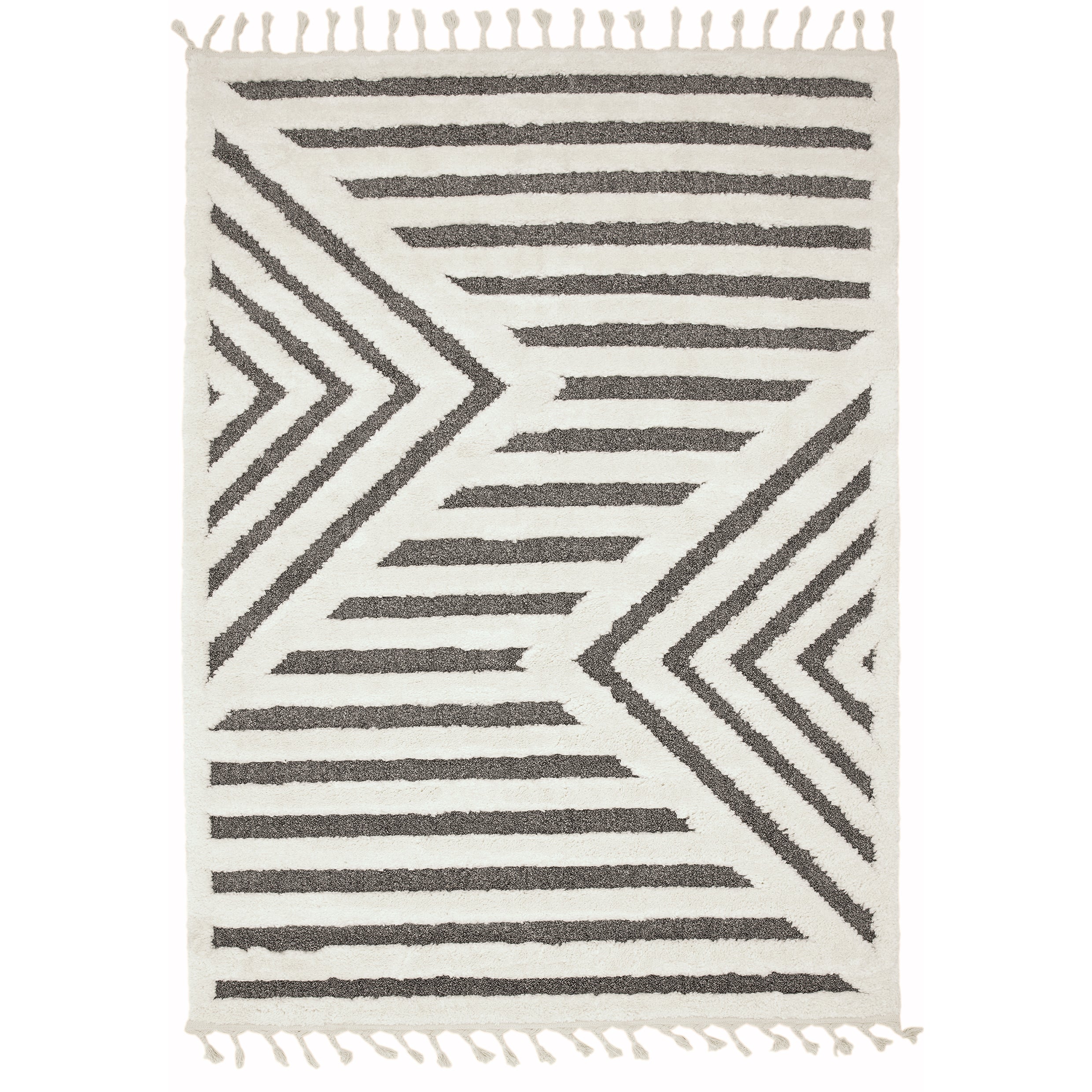Sumptuously Soft Monochrome Geometric Rug