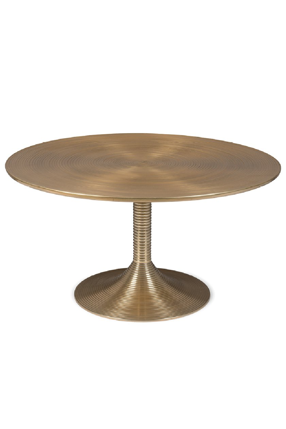 Gold Round Pedestal Coffee Table | Bold Monkey Hypnotising