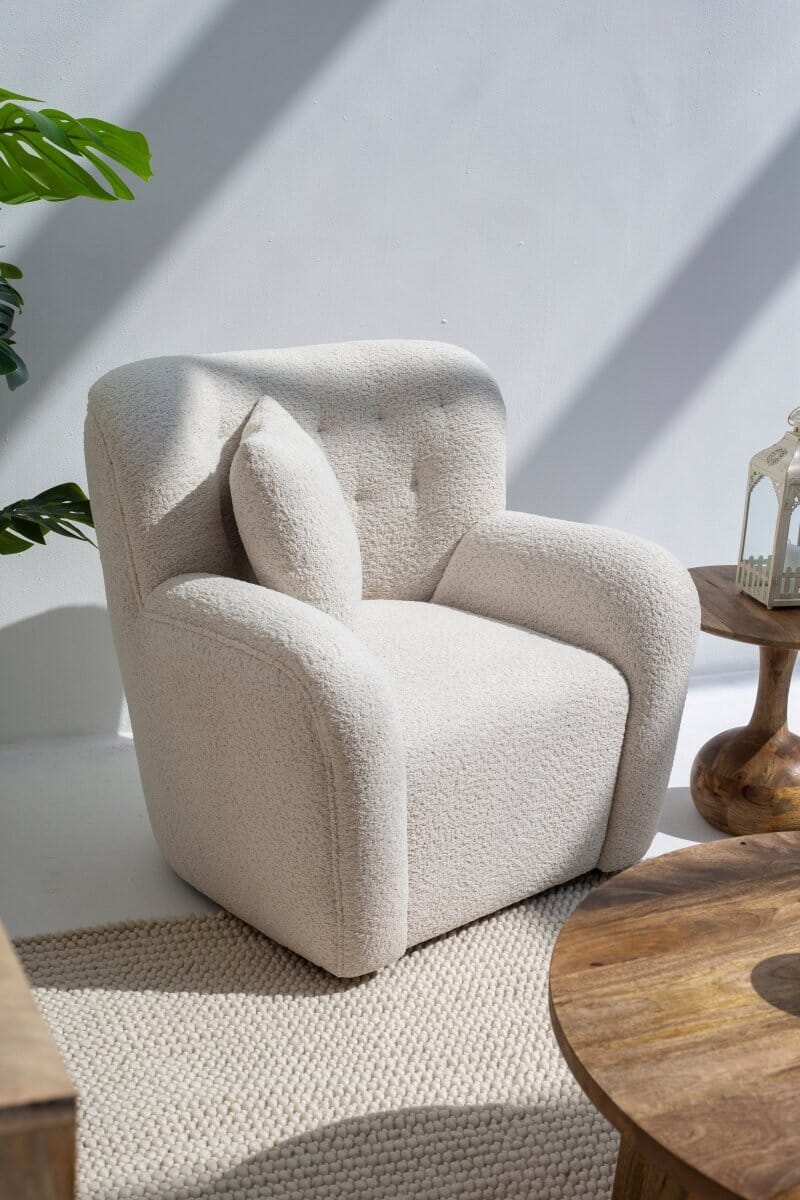 Sicily Boucle Sofa Chair with Arms