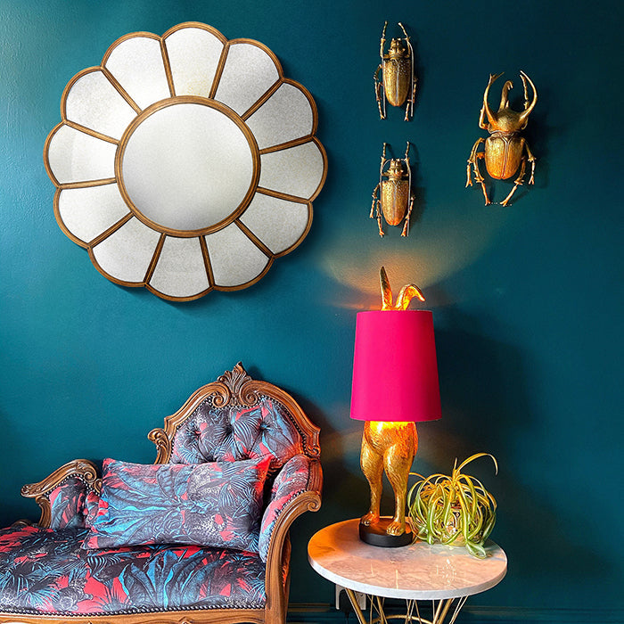 Gold Round Flower Mirror