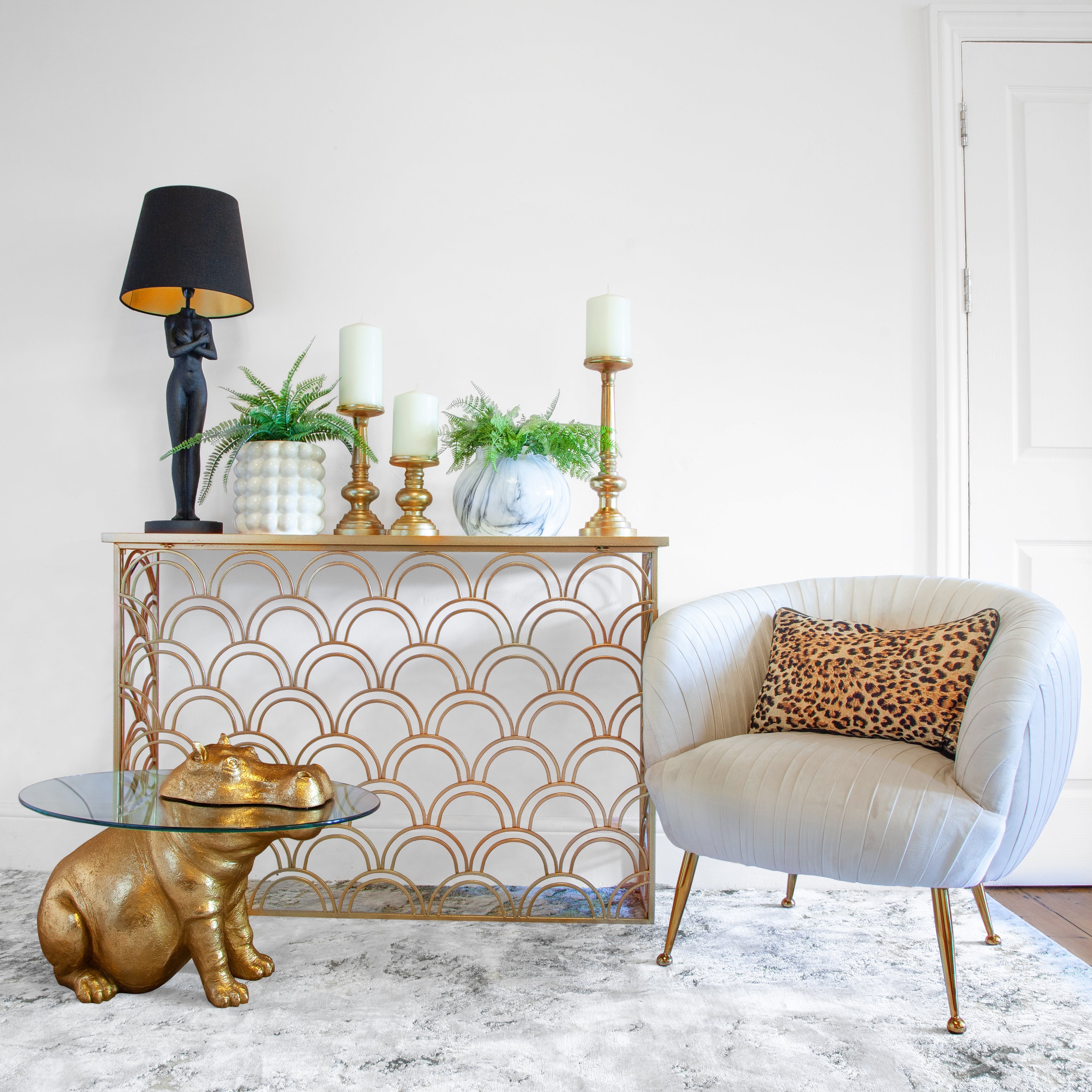 Patty Potamus Hippo Gold Coffee Table