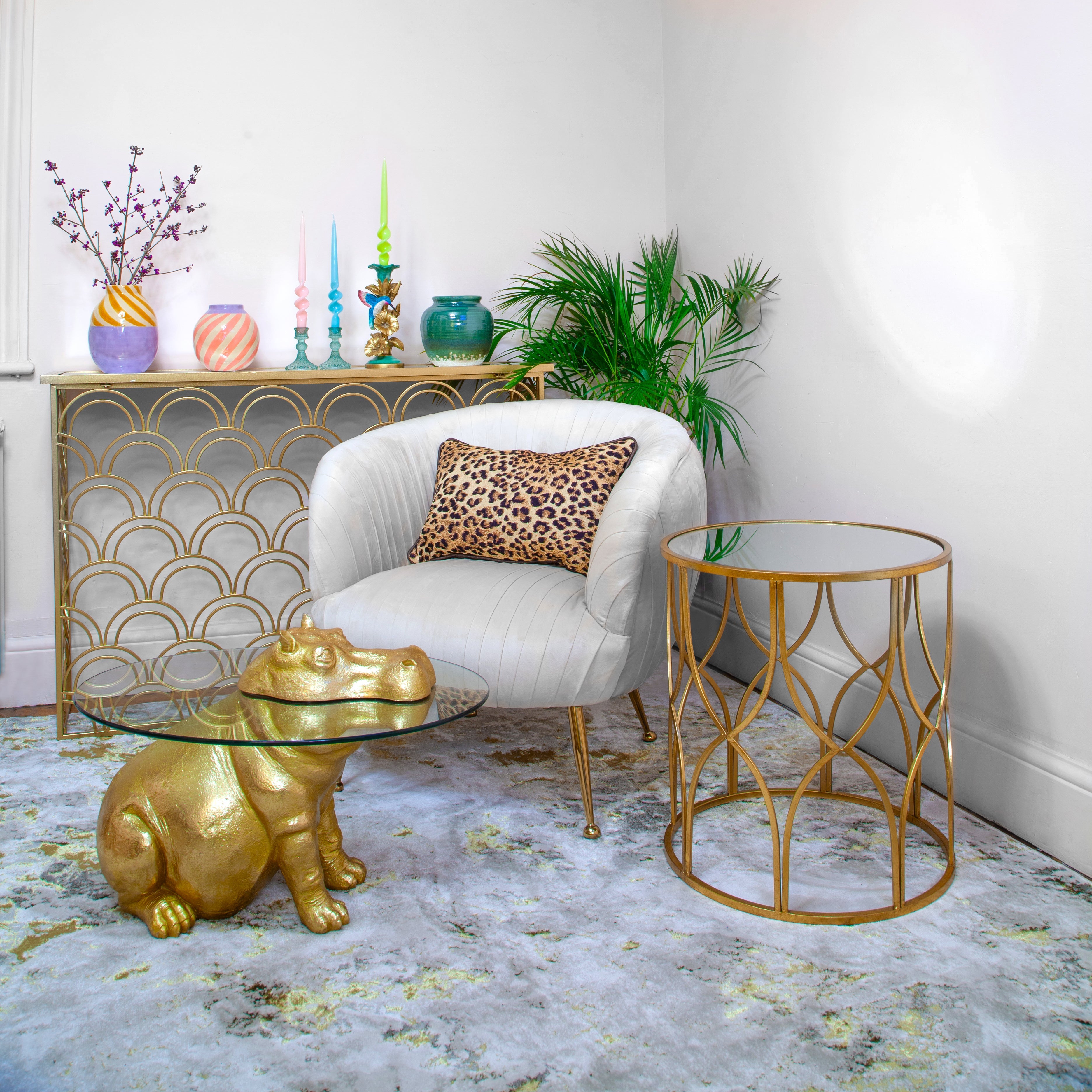Patty Potamus Hippo Gold Coffee Table