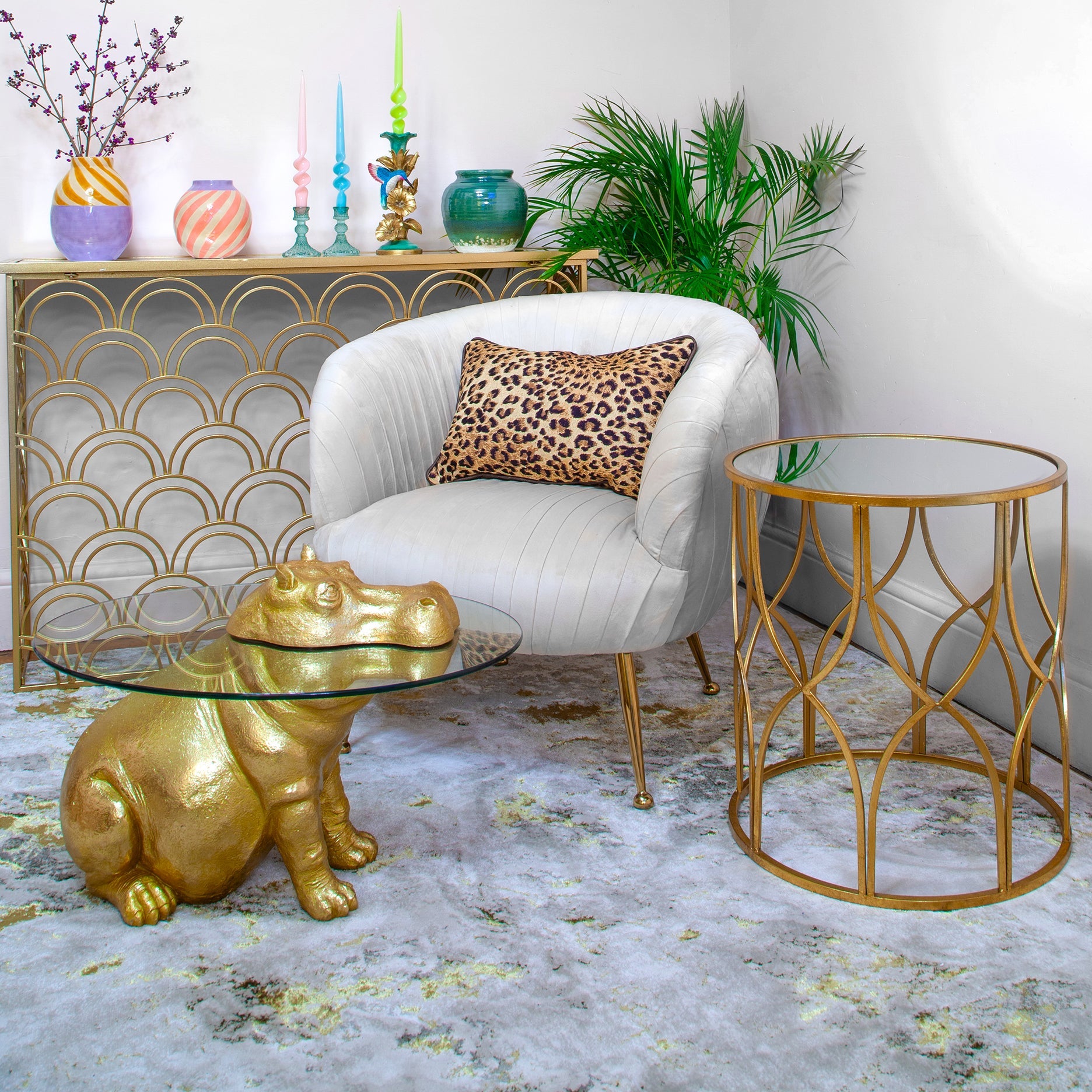 Patty Potamus Hippo Gold Coffee Table