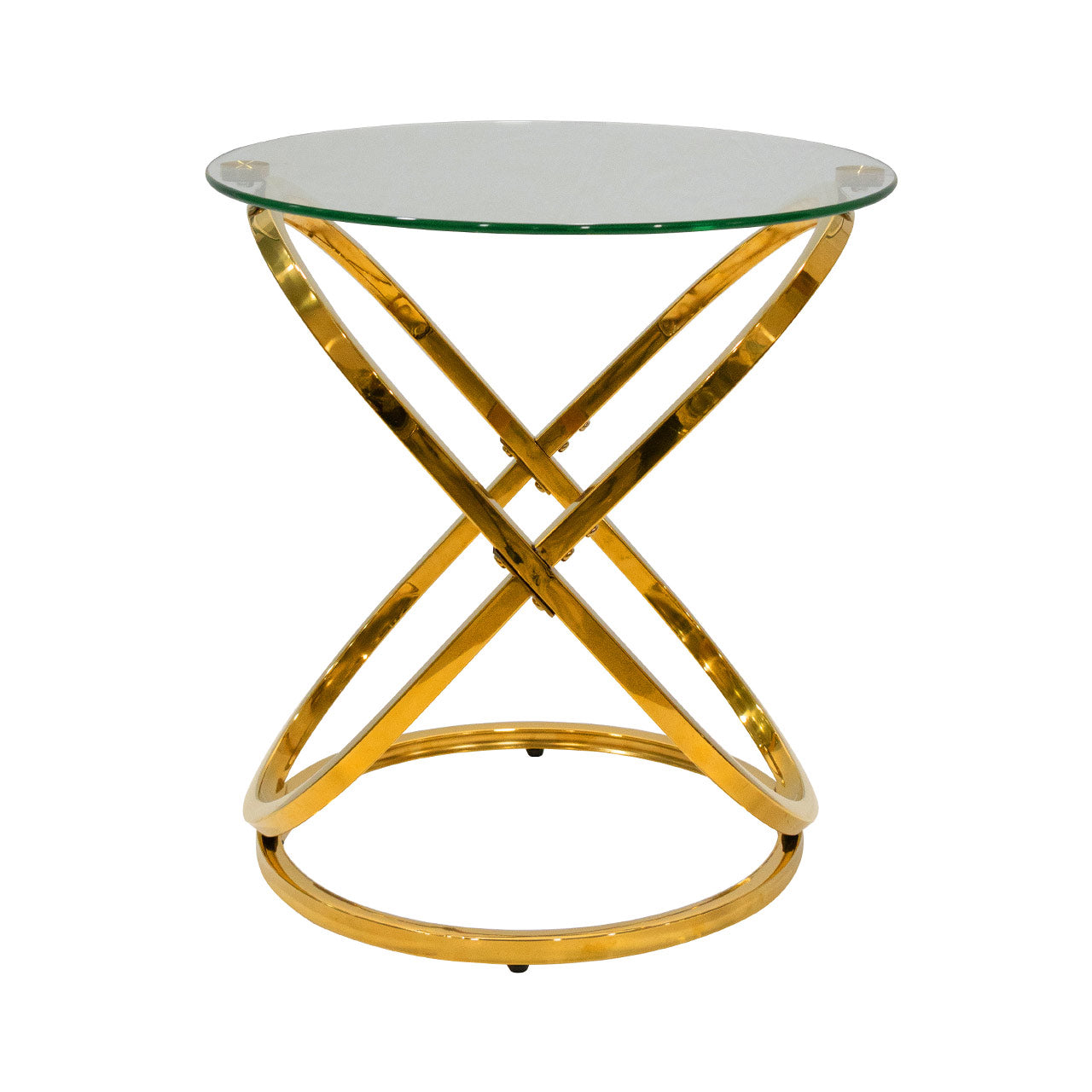 Rizzo Shiny Gold Side Table