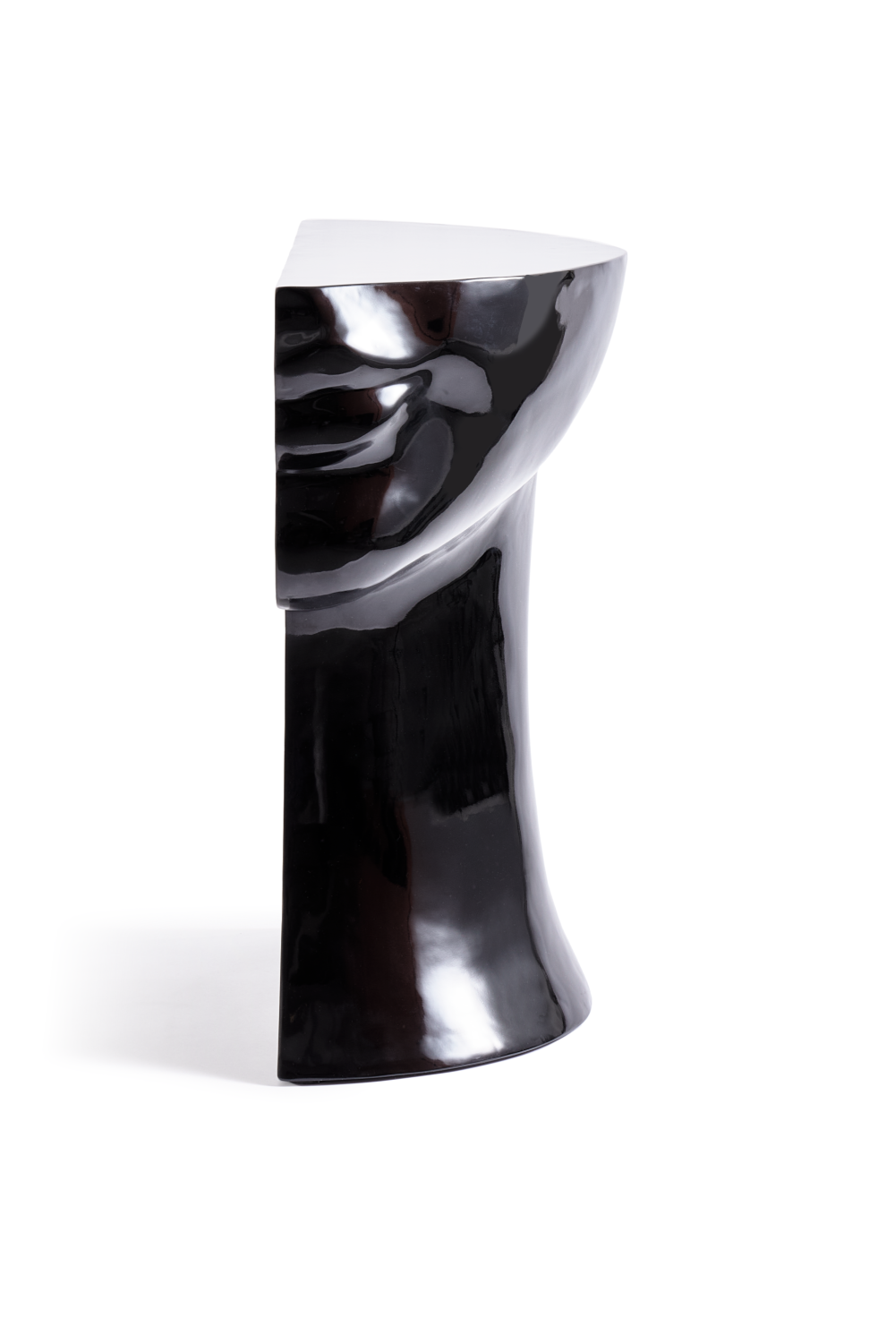 Black Sculptural Chin Coffee Table | Pols Potten Head Right