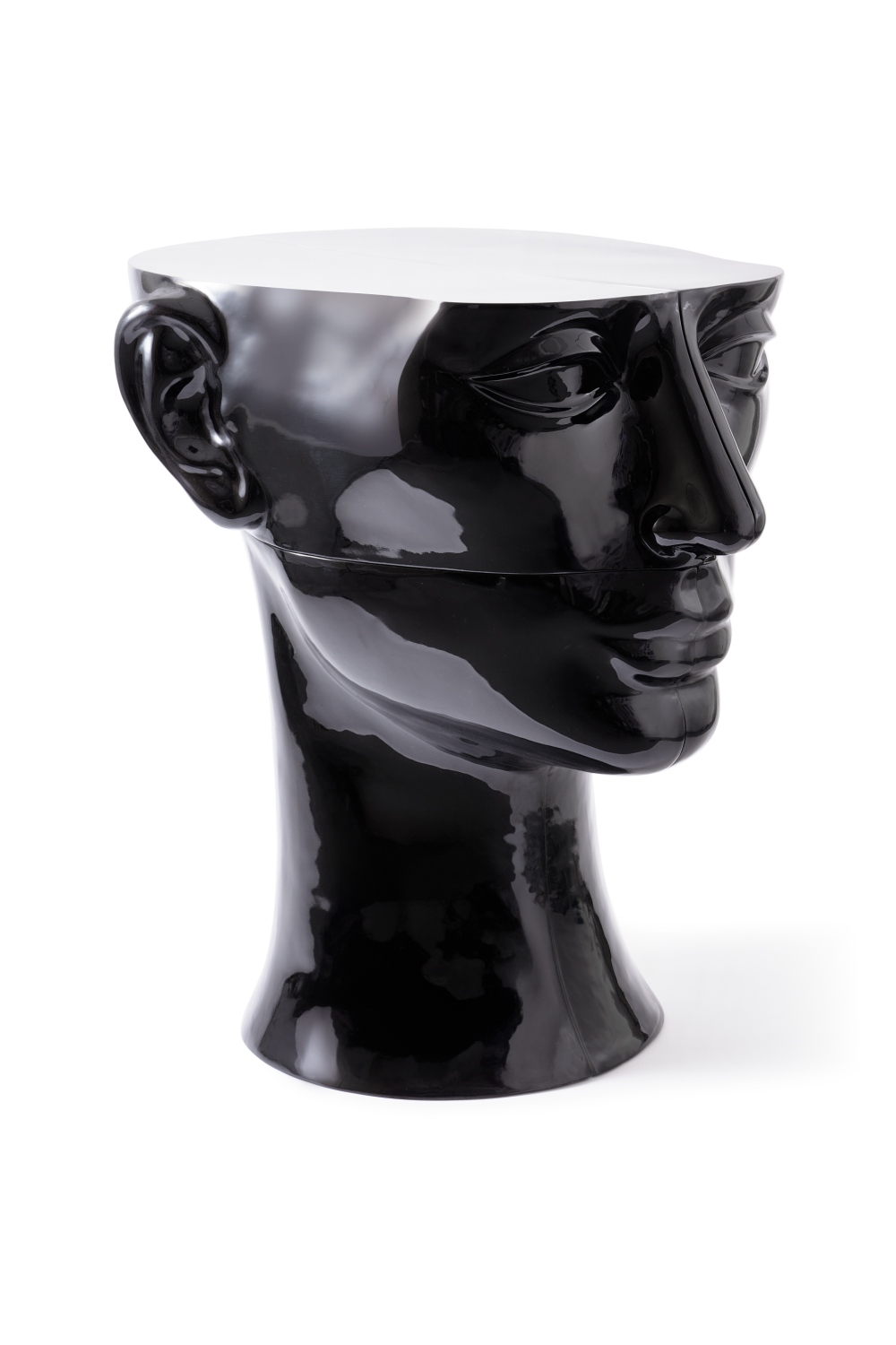 Black Sculptural Chin Coffee Table | Pols Potten Head Right