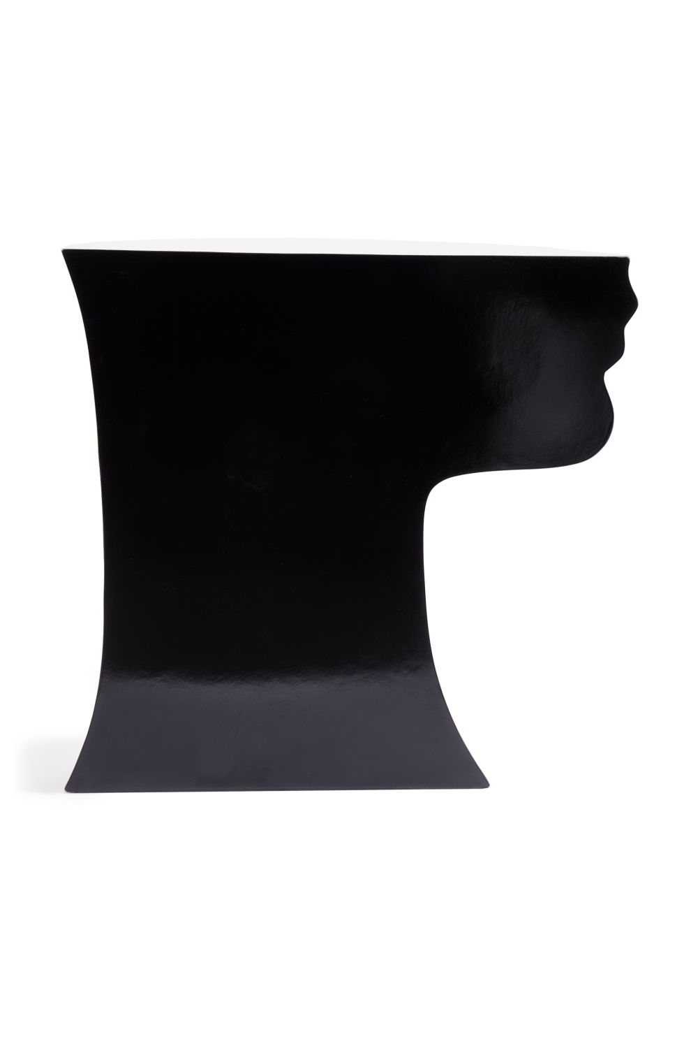 Black Sculptural Chin Coffee Table | Pols Potten Head Right