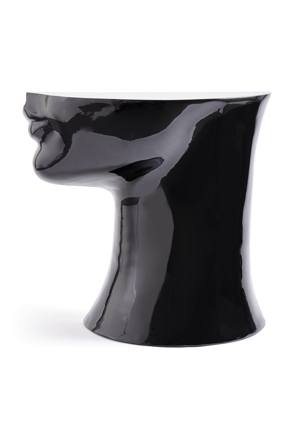 Black Sculptural Chin Coffee Table | Pols Potten Head Right