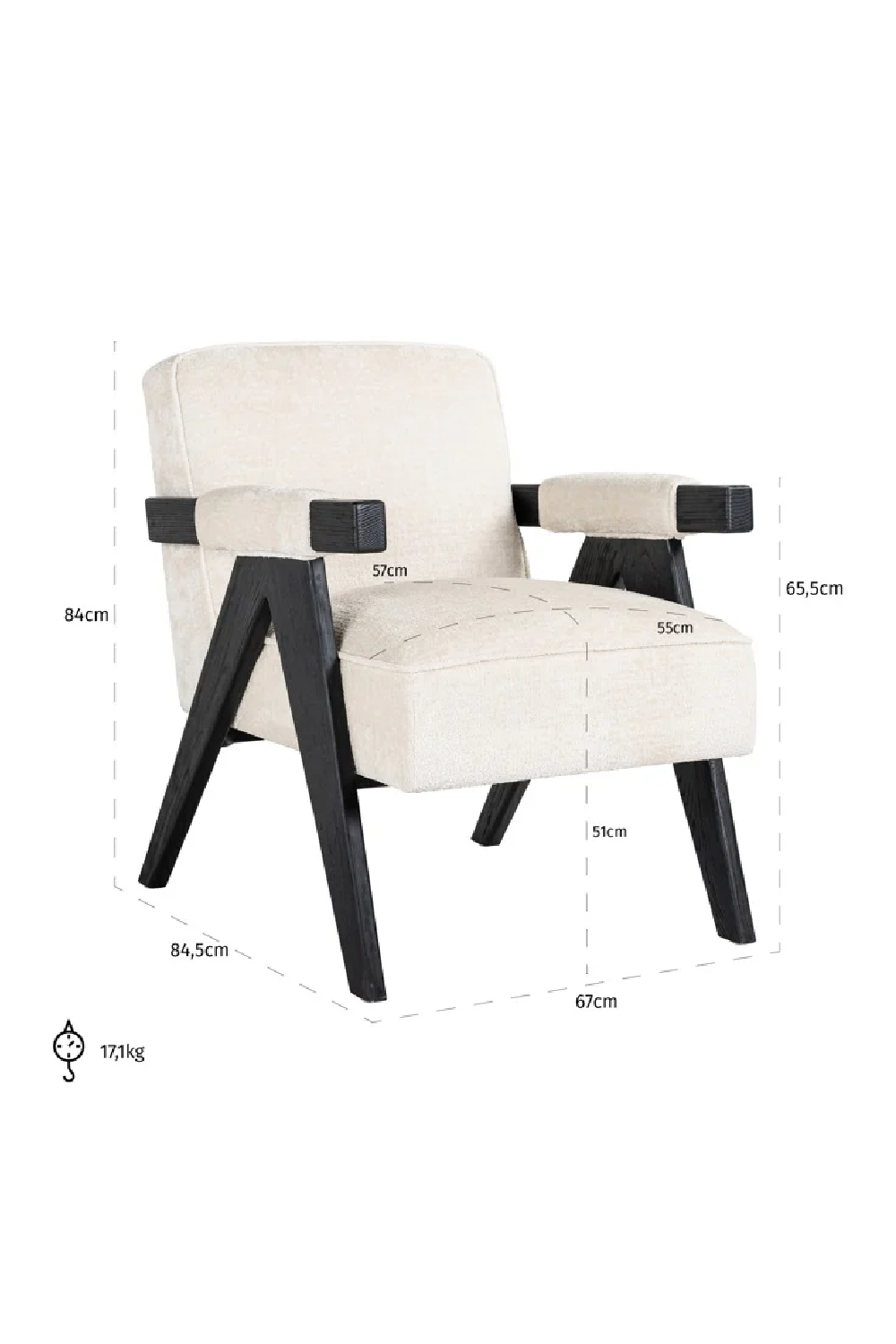 White Chenille Easy Chair | OROA Cooper